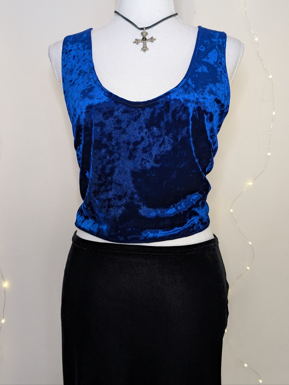 Band of Gypsies Royal Blue Crushed Velvet Tank - Whimsygoth